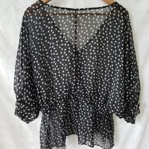 Sheer polka dot blouse